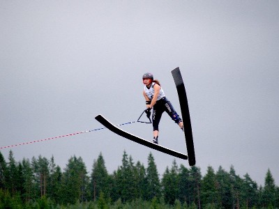 Anna Bylin, ledare efter dagens utslagt�vlingar i b�de slalom och hopp.